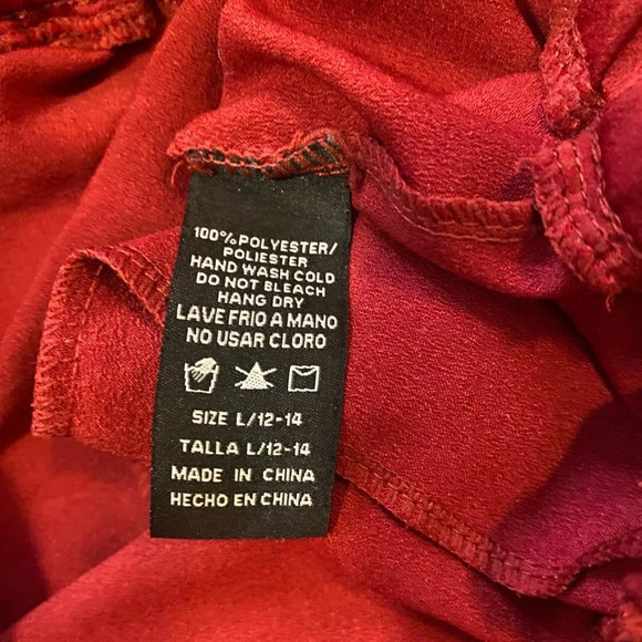 Red Cargo Pull-on Loose Pants Size Large 12/14 wide leg. Side pockets . - Picture 11 of 11